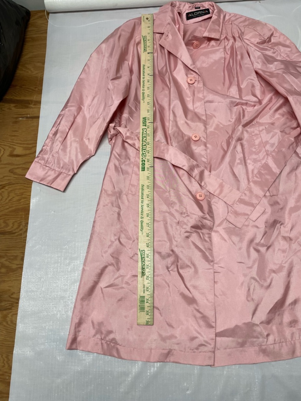 Vintage-Inspired Pink Trench Coat by Jocelyn - Picture 4 of 7